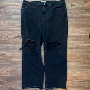 Abercrombie Distressed Black Ripped Jeans